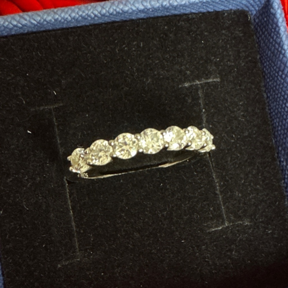 Moissanite 7 Stone 925 Ring